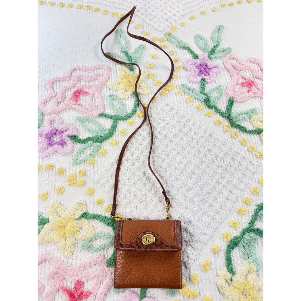 Carryland Brown Pebbled Faux Leather Crossbody Wallet Bag Organizer Vintage